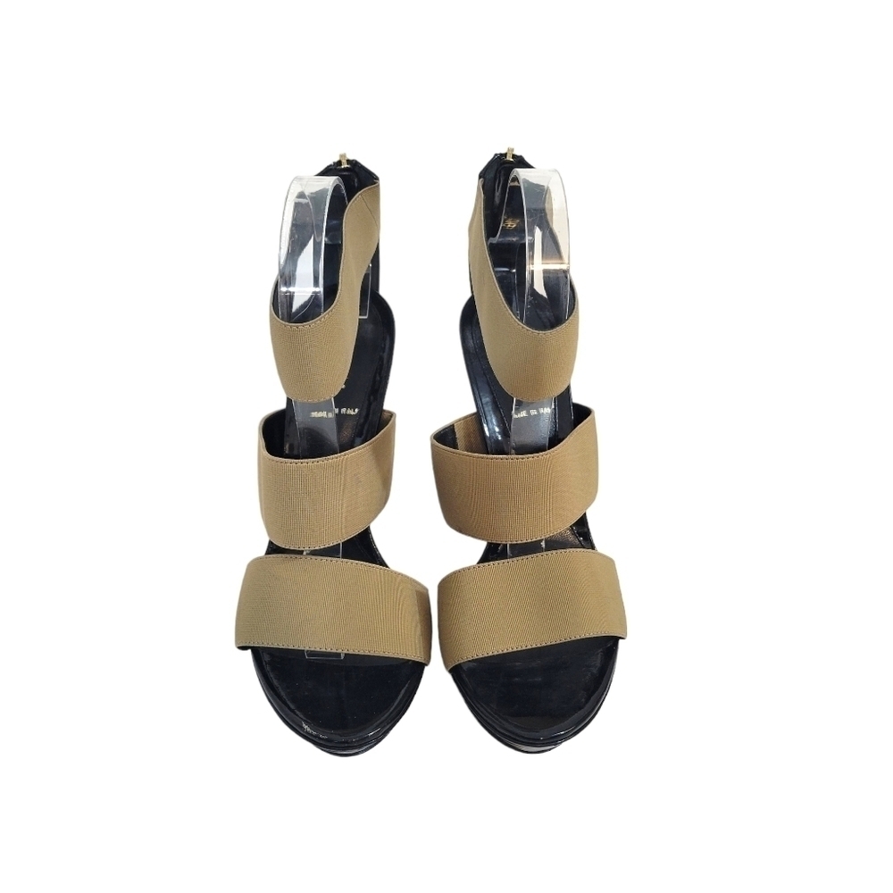 Fendi Sandolo Vernice Tan & Black Platform Stiletto Heels - Picture 4 of 13